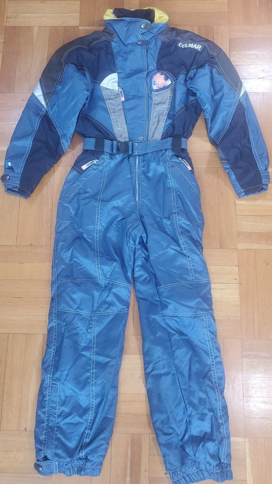 Vintage Colmar One Piece Ski Suit Blue 80s Snowsuit Jumpsuit Women's Size 14